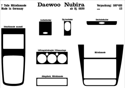 Foto van Prewoodec interieurset daewoo nubira 8/1999- 7-delig - wortelnoot daewoo nubira saloon (klaj) via winparts