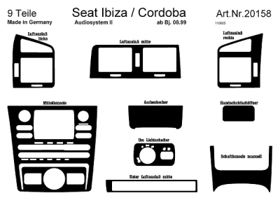Prewoodec interieurset seat ibiza/cordoba 6k2 8/1999-2002 29-delig (soundsystem) - felgeel seat cordoba (6k2)  winparts