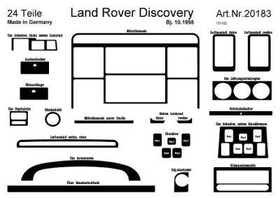 Prewoodec interieurset landrover discovery 10/1998- 24-delig - wortelnoot land rover discovery i (lj_)  winparts