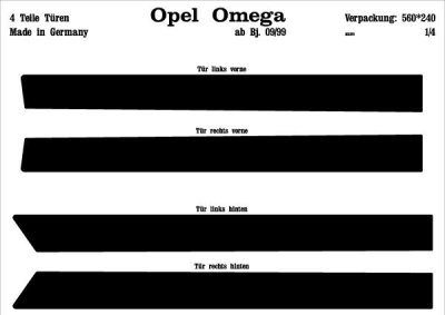 Prewoodec interieurset opel omega 9/1999- 4-delig - wortelnoot opel omega a (16_, 17_, 19_)  winparts