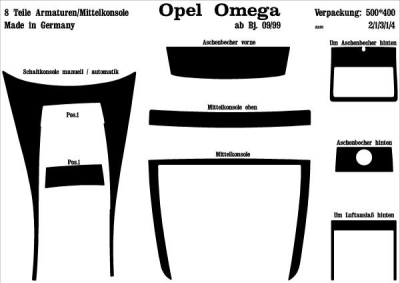 Foto van Prewoodec interieurset opel omega 9/1999- 9-delig - wortelnoot opel omega a stationwagen (66_, 67_) via winparts
