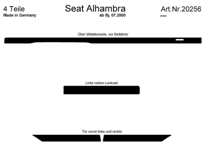 Prewoodec interieurset seat alhambra 07/2000- 4-delig - wortelnoot seat alhambra (7v8, 7v9)  winparts