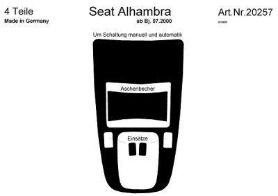 Prewoodec interieurset seat alhambra 07/2000- 4-delig - wortelnoot seat alhambra (7v8, 7v9)  winparts