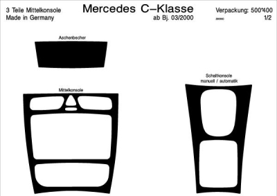 Foto van Prewoodec interieurset mercedes c-klasse w203 3/2000- - aluminium mercedes-benz c-klasse (w202) via winparts