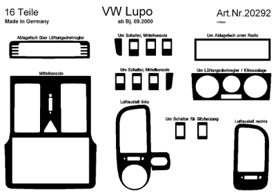 Foto van Prewoodec interieurset volkswagen lupo 5/2000- - wortelnoot volkswagen lupo (6x1, 6e1) via winparts