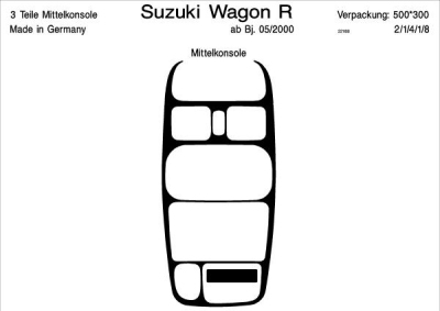 Foto van Prewoodec interieurset suzuki wagon-r 10/2000- - aluminium suzuki wagon r+ (em) via winparts