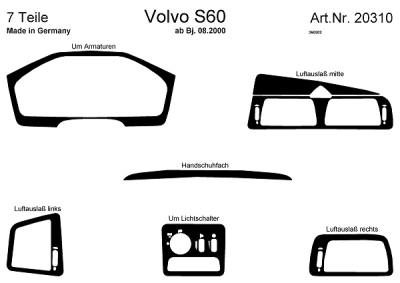 Prewoodec interieurset volvo s60 8/2000- - aluminium volvo s60 i  winparts