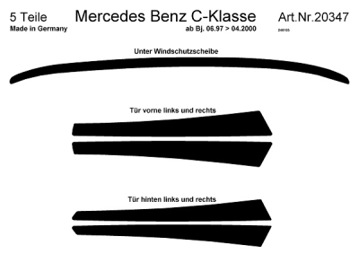 Prewoodec interieurset mercedes c-klasse 6/1997-4/2000 - wortelnoot mercedes-benz c-klasse sportcoupe (cl203)  winparts