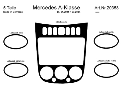 Prewoodec interieurset mercedes a-klasse 1/2001- - aluminium mercedes-benz a-klasse (w168)  winparts