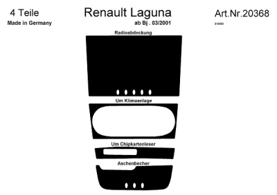 Prewoodec interieurset renault laguna 2001-2007 incl. handmatige airco - aluminium renault laguna i grandtour (k56_)  winparts