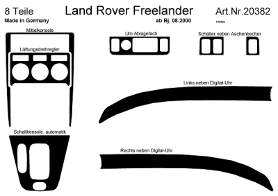 Prewoodec interieurset rover landrover freelander automaat 11/2000- - wortelnoot land rover freelander 2 (lf_)  winparts