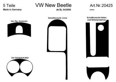 Foto van Prewoodec interieurset volkswagen new beetle 4/2000- incl. armsteun - wortelnoot volkswagen new beetle (9c1, 1c1) via winparts