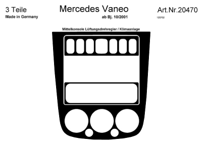 Prewoodec interieurset mercedes vaneo 10/2001- incl. airco 3-delig - wortelnoot mercedes-benz vaneo (414)  winparts
