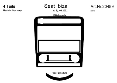 Foto van Prewoodec interieurset seat ibiza 6l 4/2002- incl. climate control 4-delig - wortelnoot seat ibiza iv (6l1) via winparts