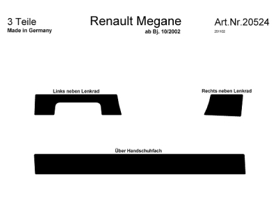 Prewoodec interieurset renault megane ii 10/2002- 3-delig - aluminium renault megane ii stationwagen (km0/1_)  winparts