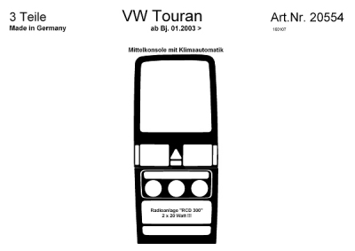 Prewoodec interieurset volkswagen touran 01/2003- incl. climatronic - aluminium volkswagen touran (1t1, 1t2)  winparts