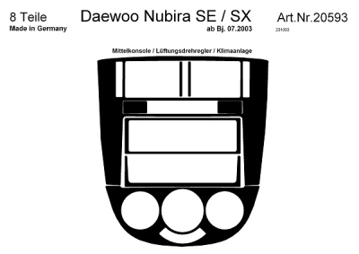 Prewoodec interieurset daewoo nubira se/sx 2003-2008 8-delig - aluminium daewoo nubira saloon (klan)  winparts