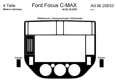 Foto van Prewoodec interieurset ford focus c-max 8/2003- - aluminium ford c-max (dm2) via winparts
