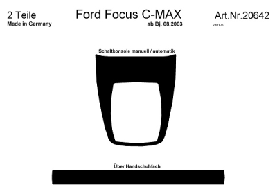 Prewoodec interieurset ford focus c-max 8/2003- - aluminium ford c-max (dm2)  winparts