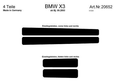 Prewoodec instaplijsten bmw x3 9/2003- 5-deurs - aluminium bmw x3 (e83)  winparts