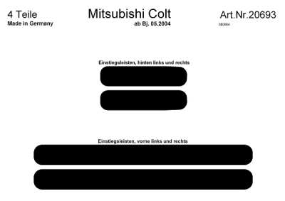 Foto van Prewoodec instaplijsten mitsubishi colt 5/2004- 5-deurs - aluminium mitsubishi colt iv (ca_a) via winparts