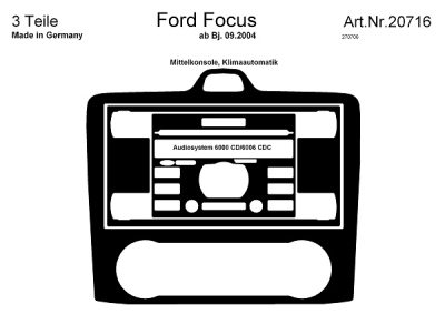 Prewoodec interieurset ford focus ii 9/2004- 3-delig (audio 6000) - aluminium ford focus ii saloon (da_)  winparts