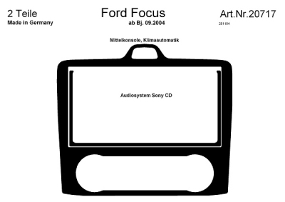 Foto van Prewoodec interieurset ford focus ii 9/2004- 3-delig (audio sony) - aluminium ford focus ii stationwagen (da_) via winparts