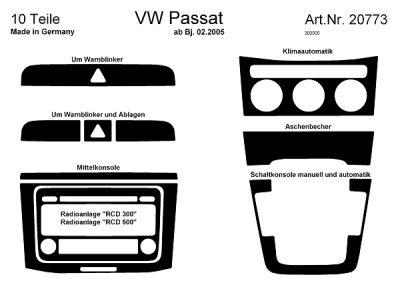 Prewoodec interieurset volkswagen passat 3c 2/2005- incl. climatronic 10-delig (rcd300/500) - alumin volkswagen passat (3c2)  winparts