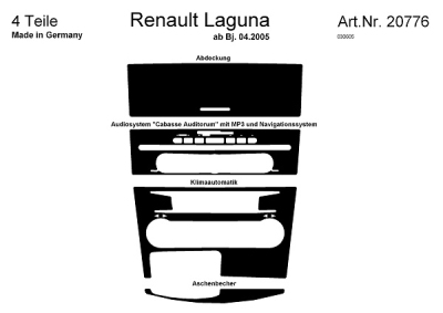 Foto van Prewoodec interieurset renault laguna 4/2005- incl. climate control 4-delig - aluminium renault laguna i (b56_, 556_) via winparts