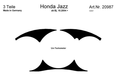 Prewoodec interieurset honda jazz 10/2004- 3-delig - aluminium honda jazz ii (gd_, ge3)  winparts