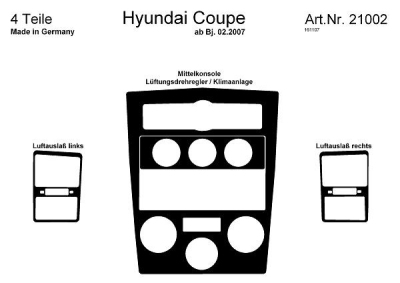 Foto van Prewoodec interieurset hyundai coupe gk 2/2007- 4-delig - aluminium hyundai coupe (rd) via winparts