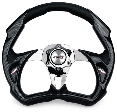Simoni racing sportstuur x5 carbon-look 350mm - zwart/chroom universeel  winparts