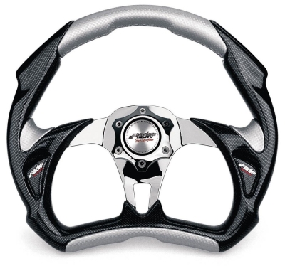 Simoni racing sportstuur x5 carbon-look 350mm - inox/chroom universeel  winparts