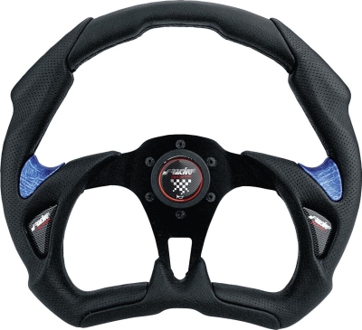 Simoni racing sportstuur x5 poly pelle 350mm - zwart/blauw universeel  winparts