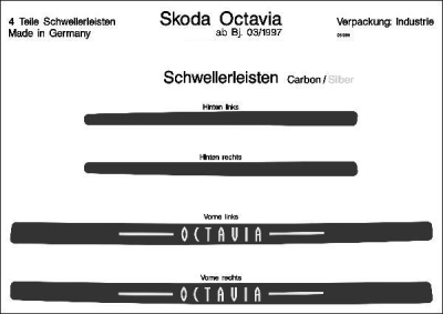 Foto van Prewoodec instaplijsten skoda octavia i 1997-2000 4-delig - zilver skoda octavia combi (1u5) via winparts