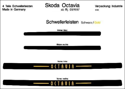 Foto van Prewoodec instaplijsten skoda octavia i 1997-2000 4-delig - zwart/goud skoda octavia combi (1u5) via winparts