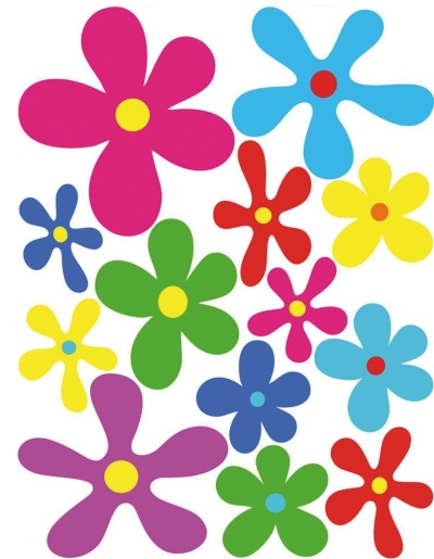 Stickervel coloured flowers splashes - 24,5x32,5cm universeel  winparts