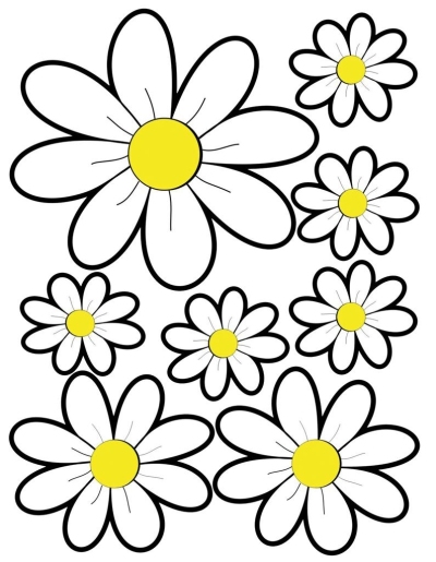 Stickervel flowers - wit - 24,5x32,5cm universeel  winparts