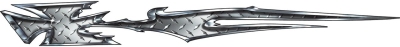 Foto van Stickerset metal iron cross - 2x 195x23cm universeel via winparts
