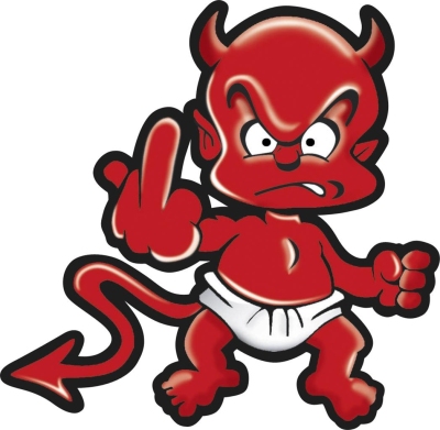 Foto van Sticker devil finger - 11x11cm universeel via winparts