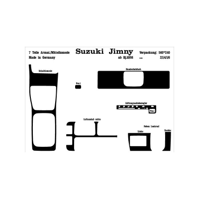 Prewoodec interieurset suzuki jimny 10/1998- 7-delig - carbon-look suzuki jimny (fj)  winparts