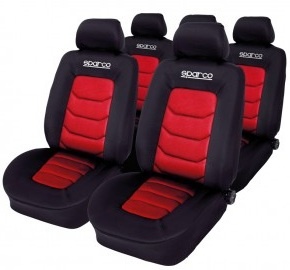 Foto van Stoelhoezenset sparco zwart / rood (11-delig) (ook geschikt voor side-airbags) universeel via winparts