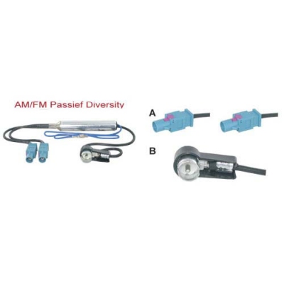 Am/fm diversity antenne adapter passief universeel  winparts