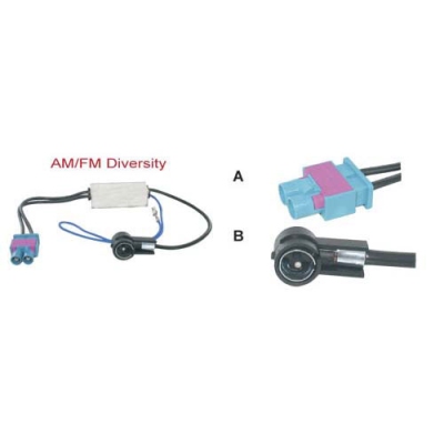 Foto van Am/fm active diversity antenne adapter actief universeel via winparts