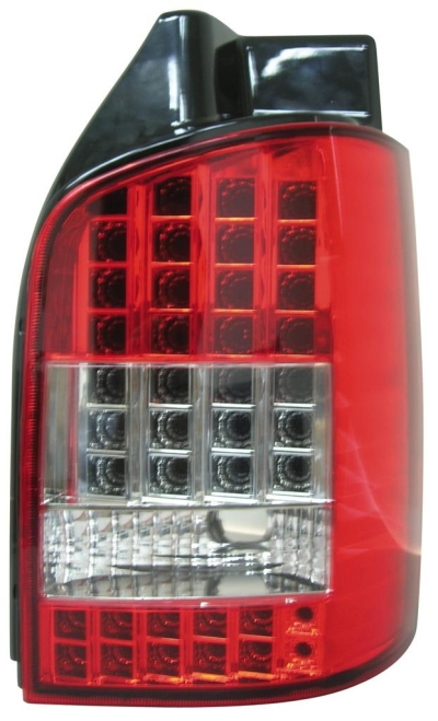 Achterlichten volkswagen transporter t5 03- led red / clear (achterklep) volkswagen transporter v bestelwagen (7ha, 7hh, 7ea, 7eh)  winparts