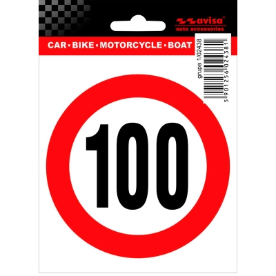 Autotattoo sticker speed limit 100km - 9,5x10cm universeel  winparts