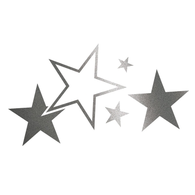 Foliatec cardesign sticker - stars - grafiet - breedte 63cm x hoogte 39cm universeel  winparts