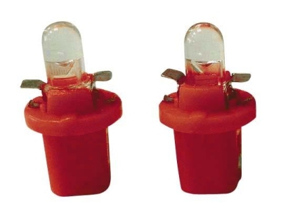 Foto van T-5 led lampen 12v superbright rood, set á 2 stuks universeel via winparts