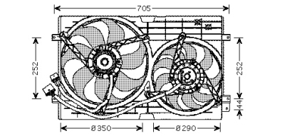 Koelventilator compleet alle typen 2 ventilator s audi a3 (8l1)  winparts
