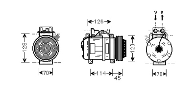 Foto van Airco compressor e200 / e200c / e200t 93+ mercedes-benz e-klasse (w124) via winparts